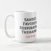 Mug Personalized Santa's Respiratory Therapist (Gauche)