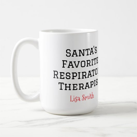 Mug Personalized Santa's Respiratory Therapist (Gauche)