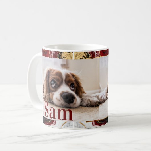 Mug Personalized simple dog Photo and name keepsake  (Devant gauche)