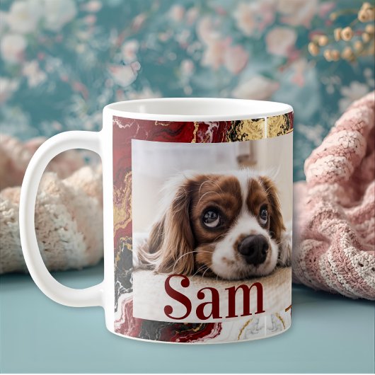 Mug Personalized simple dog Photo and name keepsake 