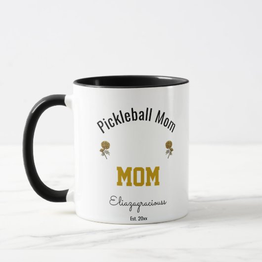 Mug Personalized Simple Modern Pickleball Mom Gift  (Gauche)
