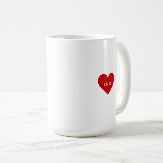 Mug Personalized Simple Red Heart (Devant droit)