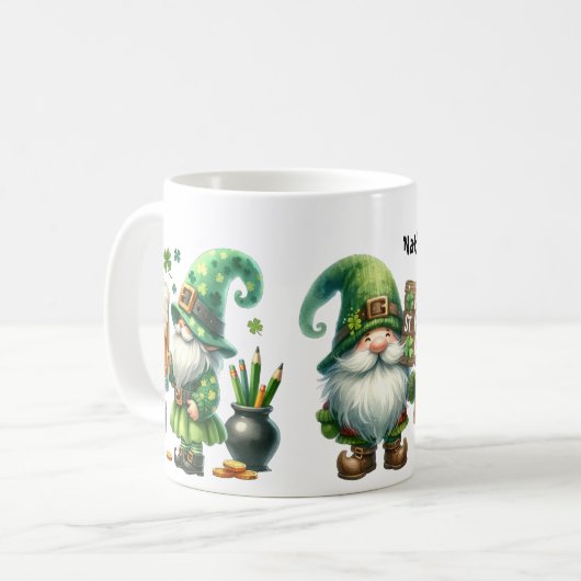 Mug Personalized St. Patrick's Day Leprechauns Ceramic (Devant gauche)