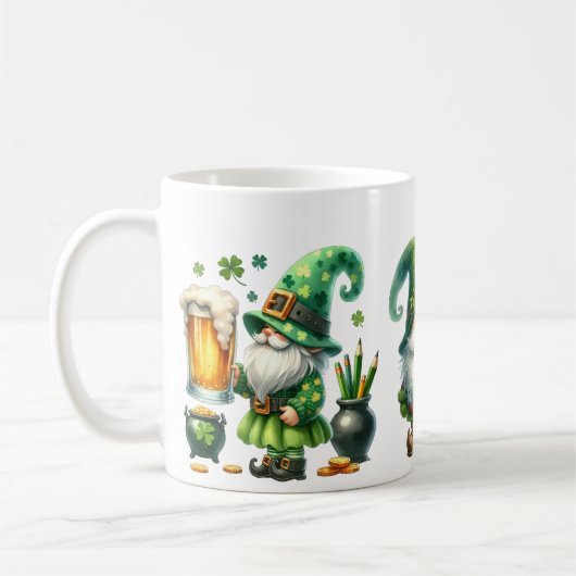 Mug Personalized St. Patrick's Day Leprechauns Ceramic (Gauche)