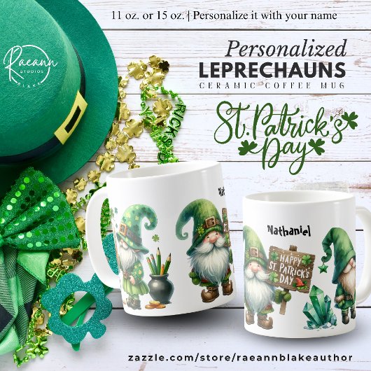 Mug Personalized St. Patrick's Day Leprechauns Ceramic