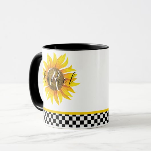 Mug Personalized sunflower coffee (Devant gauche)