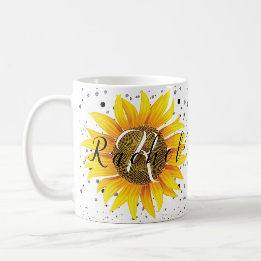 Mug Personalized sunflower coffee (Gauche)