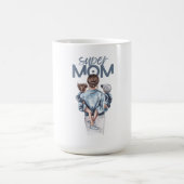 Mug Personalized Super Mom with Son and Daughter Gift (Centre)