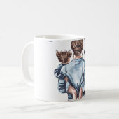 Mug Personalized Super Mom with Son and Daughter Gift (Devant gauche)