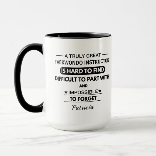 Mug Personalized Taekwondo Instructor (Gauche)