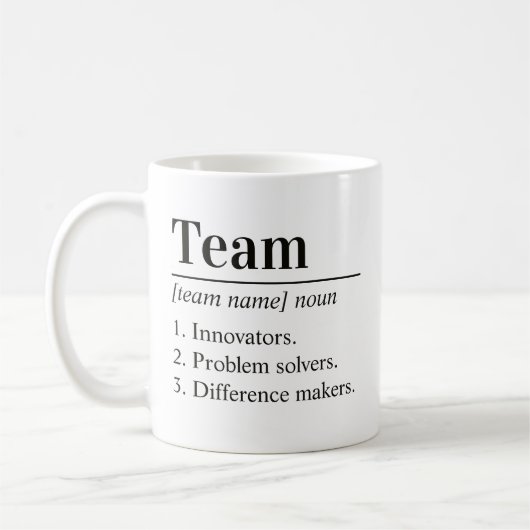 Mug Personalized Team Definition Employee Appreciation (Gauche)