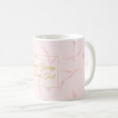 Mug Personalized Text Pink Ribbon Pattern Design (Devant droit)