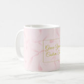 Mug Personalized Text Pink Ribbon Pattern Design (Devant gauche)