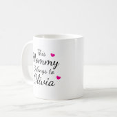 Mug Personalized This Mommy Belongs To Kid Name (Devant gauche)