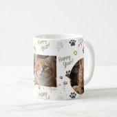 Mug Personalized Three-Photo New Year's Pet Paw Print (Devant droit)