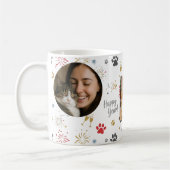 Mug Personalized Three-Photo New Year's Pet Paw Print (Gauche)