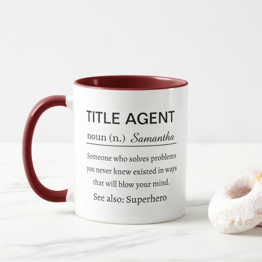 Mug Personalized Title Agent Definition (Avec donut)