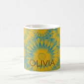 Mug Personalized Vibrant Sunflower Tie-Dye Art (Centre)