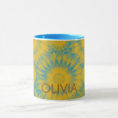 Mug Personalized Vibrant Sunflower Tie-Dye Art (Centre)
