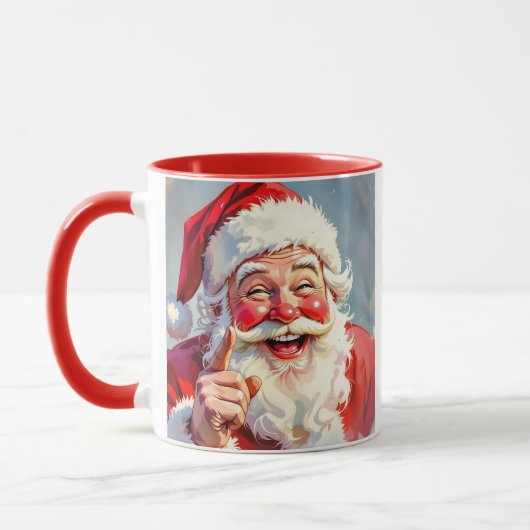 Mug Personalized Vintage Santa Claus Christmas (Gauche)
