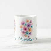 Mug Personalized Watercolor Floral Bouquet Name Coffee (Centre)