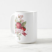Mug Personalized Watercolor Strawberry (Devant gauche)