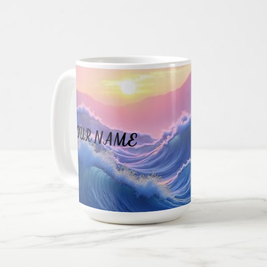Mug Personalized Waves Mountain (Devant gauche)