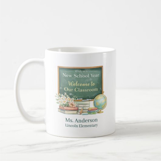 Mug Personalized Welcome to Our Classroom Teacher (Gauche)