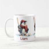 Mug Personalized Winter Penguin Baseball Kid (Gauche)