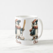 Mug Personalized Winter Penguin Softball Kid (Devant droit)