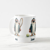 Mug Personalized Winter Penguin Tennis Kid (Devant gauche)