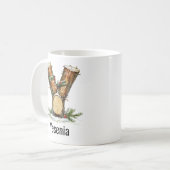 Mug Personalized Woodland Log Monogram Y Christmas (Devant gauche)