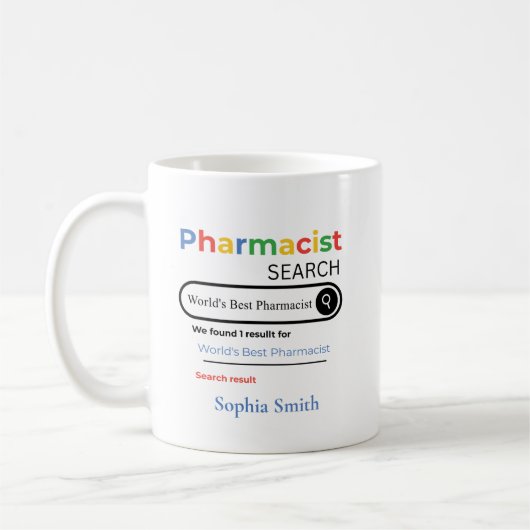 Mug Personalized World’s Best Pharmacist Search Result (Gauche)