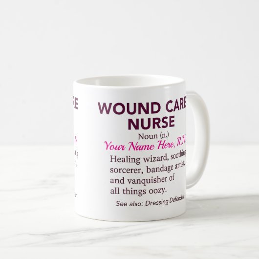 Mug Personalized Wound Care Nurse Definition Gift (Devant droit)