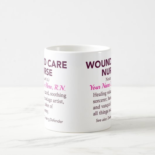 Mug Personalized Wound Care Nurse Definition Gift (Centre)