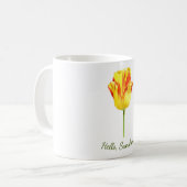 Mug Personalized Yellow and red tulip (Devant gauche)