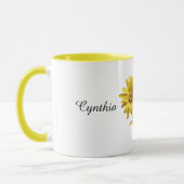 Mug Personalized Yellow Daisy Floral (Gauche)