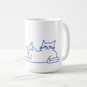 Mug Personnage de chat blanc mignon drôle doodle