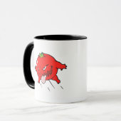 Mug personnage de dessin animé de tomate pourrie en co (Devant gauche)