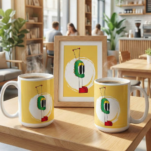 Mug Personnage de dessin animé drôle, coloré et origin