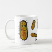 Mug Personnage de dessin animé moyen de bactéries (Gauche)
