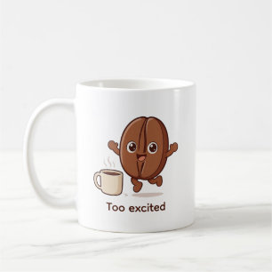 Mug Personnage de grain de café trop excité
