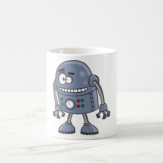 Mug Personnage de robot drôle Mignon Bleu Rétro