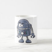 Mug Personnage de robot drôle Mignon Bleu Rétro (Centre)