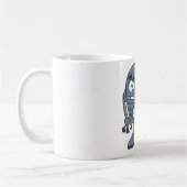 Mug Personnage de robot drôle Mignon Bleu Rétro (Gauche)