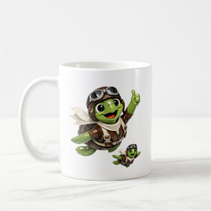 Mug Personnage Pilote Tortue Mignonne Aviateur Volant
