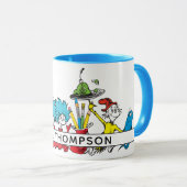 Mug Personnages de Dr Seuss et nom de l'enseignant (Devant droit)