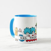 Mug Personnages de Dr Seuss et nom de l'enseignant (Devant gauche)
