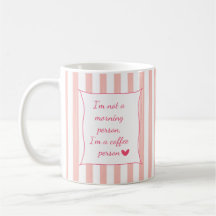 Mug personnalisable à rayures roses mignon avec ci