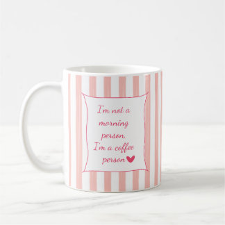 Mug personnalisable à rayures roses mignon avec ci